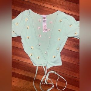 Zara Floral Wrap Top